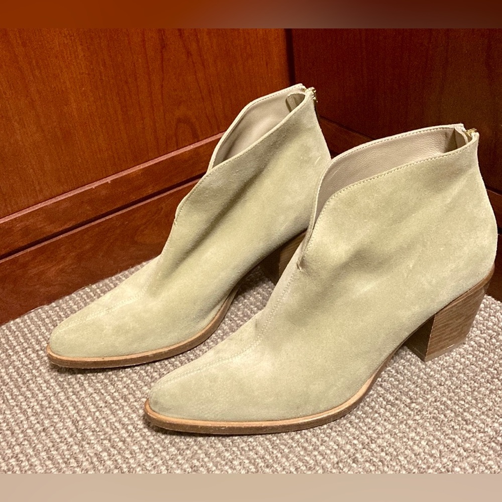 Vince Havana Notch Suede Ankle Bootie